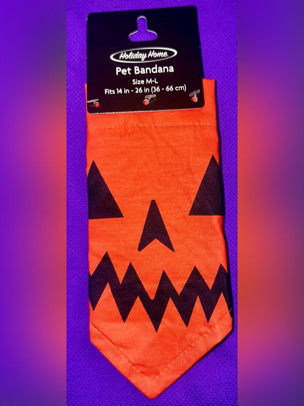 🐾 Holiday Home Orange Jack-O'-Lantern Pet Bandana - M/L